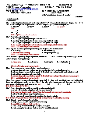 Đề thi THPT Quốc gia đợt 3 môn Vật lý năm 2017 - Mã đề 134 - Trường THPT chuyên Đại học Sư phạm Hà Nội (Có đáp án)